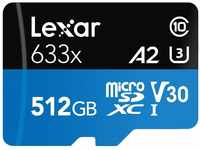 Lexar High-Performace 512GB 633x microSDXC UHS-I-Speicherkarten w/SD Adapter -
