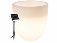 8 seasons design Shining Curvy Pot S, Solar LED Pflanzkübel (Weiß) 39 x 39 cm,