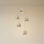 Lucande LED Pendelleuchte in transparent, gold, H&auml;ngelampe | H&auml;ngeleuchte5...