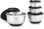 Relaxdays Sch&uuml;ssel Set BOWLY mit Deckel, HxBxT: ca. 14,5 x 25,5 x 25,5 cm, 4er Set,
