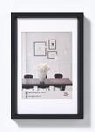 walther design Bilderrahmen schwarz 50 x 60 cm mit Passepartout, Steel Style