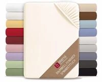 biberna Premium Feinbiber Spannbetttuch 60x120-70x140 cm beige | 100% Baumwolle
