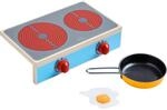 HABA 305132 - Kochstellen-Set Culina, mit 2 Herdplatten, 1 Pfanne und 1 Spiegelei,