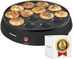 Bestron Poffertjes Maker im Retro Design, Mini Pfannkuchen Automat, mit
