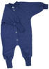 Cosilana, Einteiler Schlafanzug ohne Fuß, 100% Wolle (116, Marine)