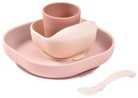 B&Eacute;ABA, Baby-Essensset aus Silikongeschirr, Mit Saugnapf, Rutschfest, 4 Teile, Teller
