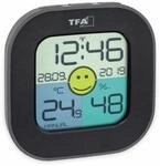 TFA Dostmann Digitales Thermo-Hygrometer FUN, inkl Funkuhr mit Datum, Smiley