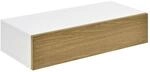 [en.casa] Wandregal mit Schublade Wei&szlig;/Holz H&auml;ngeregal Nachttisch Nachtschrank