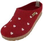 HAFLINGER Grizzly Cuoricini Filzpantoffel Herz Hausschuh Kork (Rubin 211), Gr 39