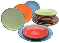 CreaTable, 20964, Serie NATURE COLLECTION MEDITERRAN, 12-teiliges Geschirrset, Teller