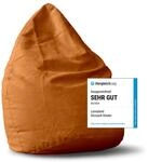 Lumaland Sitzsack Luxury 60x45cm | Microvelours Beanbag mit extra weichem & robustem