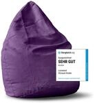 Lumaland Sitzsack Luxury 60x45cm | Microvelours Beanbag mit extra weichem & robustem