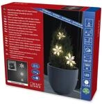 Konstsmide LED Lichtervorhang, 3 Acryl Schneeflocken, mit 6h Timer, 15 warm wei&szlig;e