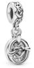Pandora hearts silver dangle with clear cubic zirconia
