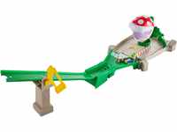 Hot Wheels GFY47 - Mario Kart Piranhapflanzen Rutsche Trackset inkl. 1 Spielzeugauto,