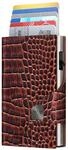 Tru Virtu&reg; Click & Slide Kartenhalter, Croco Brown, 99 x 67 x 21 mm, Einzigartig