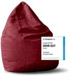 Lumaland Sitzsack Luxury 60x45cm | Microvelours Beanbag mit extra weichem & robustem