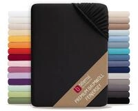 biberna Premium Feinjersey Spannbettlaken 180x200-200x200 cm schwarz | 100% Baumwolle