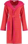 ESPRIT Damen-Bademantel Striped Hoody mit Kapuze Leichtfrottier Fuchsia Gr&ouml;&szlig;e