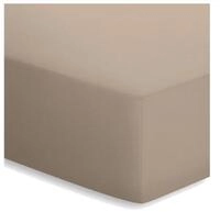 schlafgut 15001-00000617-004-498 Mako-Jersey Basic Spannbetttuch, Baumwolle, Taupe,