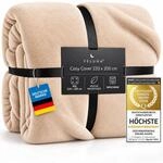 Feluna&reg; XXL Kuscheldecke 220x200cm &ndash; Warme Wohndecke in Vanille Creme | Sofortige