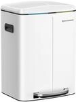 SONGMICS M&uuml;lleimer K&uuml;che, 2 x 20 L, M&uuml;lltrennsystem 2 F&auml;cher, Metall
