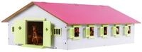 Kids Globe Farming Reiterhof rosa Bauernhof Pferdestall Holz 1:32 mit 9 Boxen,