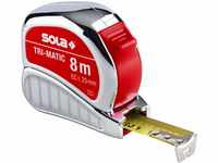 SOLA Bandmaß - TRI-MATIC - 8m / 25mm - Profi-Taschenbandmaß mit Gürtelclip -