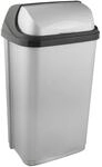 keeeper Abfallbeh&auml;lter mit Rolldeckel, 50 l, Rasmus, Silber