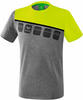 Erima Kinder 5-C T-Shirt, grau melange/lime pop/schwarz, 164