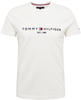 Tommy Hilfiger Herren T-Shirt Kurzarm Core Tommy Logo Rundhalsausschnitt, Weiß (Snow