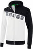 Erima Kinder 5-C Trainingsjacke mit Kapuze, weiß/schwarz/dunkelgrau, 152