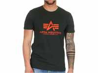 Alpha Industries Herren Basic T-Shirt,Grün (Dark Petrol 353), Large
