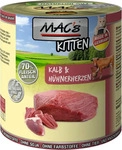 MACs MAC's Kitten Dose 6x800g Kalb & H&uuml;hnerherzen, Grundpreis: &euro; 4,74 / kg
