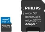 Philips Ultra Pro microSDXC Card 64 GB + SD Adapter UHS-I U3,...