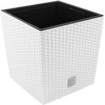 32 -Liter -Zeit -Topf mit wei&szlig;em Plantarfand 33 x 33 x 33 cm.
