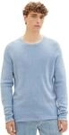 TOM TAILOR Denim Herren Crewneck Strickpullover 21438 - Soft Light Blue Melange M