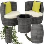 tectake&reg; Rattan Set 2 Personen, Balkonm&ouml;bel, Aluminium Gartenm&ouml;bel Set, Outdoor