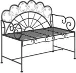 Outsunny 2-Sitzer Metall Gartenbank bis 240kg Bank 107x55,5x92 cm Schwarz