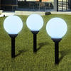 vidaXL 3x Wegeleuchten LED 20cm mit Erdspieß Solarkugel Garten Kugelleuchten