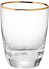 BUTLERS Trinkglas, Set 4x Gläser mit Goldrand und Rillen 300ml aus Glas -GOLDEN