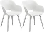 Allibert by Keter Gartensessel Akola, wei&szlig;, 2er Set, Kunststoff, 56.7 x 55.8 x 80.1