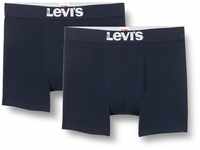 Levi's Herren Solid Basic Boxers Boxer-Shorts, Navy, s (2er Pack)