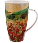 Dunoon Paysage Mohnblumen Becher, Porzellan, Konisch, 0.6 Liter