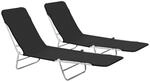 vidaXL 2X Sonnenliege Klappbar Schwarz Gartenliege Liegestuhl Relaxliege Liege