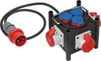 Brennenstuhl Kompakter Gummi-Stromverteiler - Gummiverteiler (1m Kabel, 3X CEE