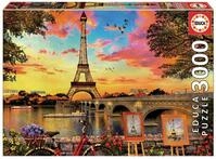 Educa - Puzzle 3000 Teile f&uuml;r Erwachsene | Sonnenuntergang in Paris, 3000 Teile