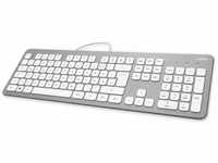Hama KC-700 USB Tastatur Deutsch, QWERTZ, Windows® Silber, Weiß