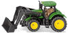 siku 1395, John Deere Traktor mit Frontlader, Grün, Metall/Kunststoff, Bereifung aus
