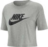 NIKE Damen Sportswear Essential Kurz-T-Shirt, Dark Grey Heather/Black, L